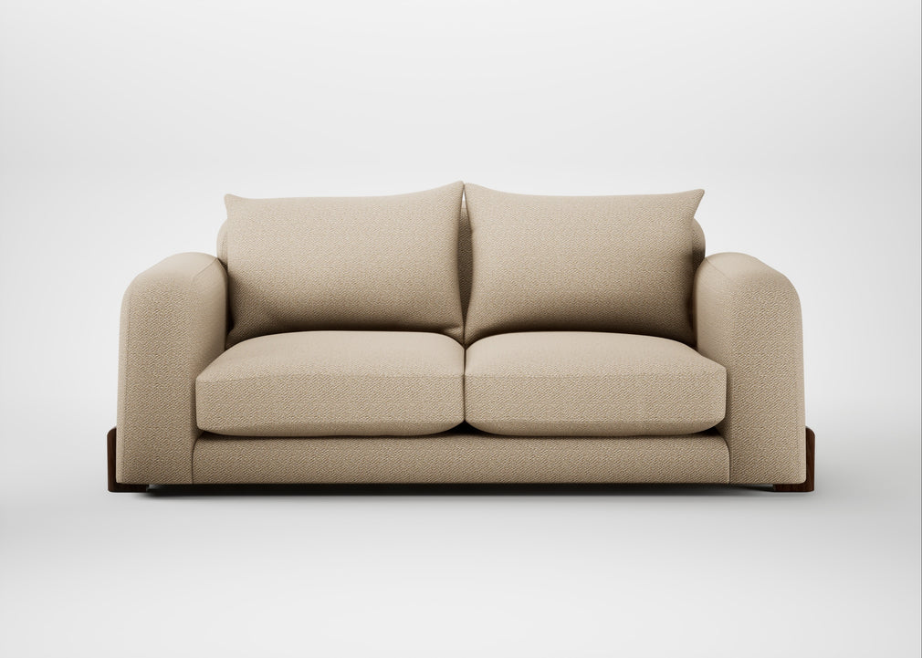 Nuvola 3 Seater Sofa Loop Twill Fossil / Walnut Stained