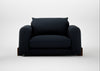 Nuvola Loveseat Loop Twill Midnight / Walnut Stained