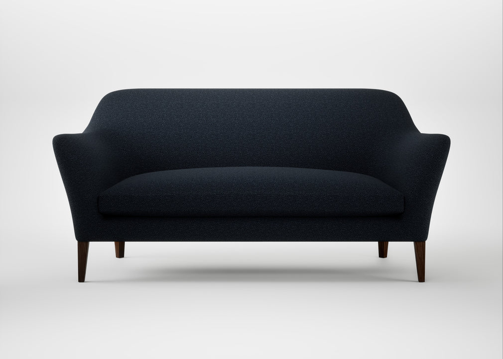 Wallis 3 Seater Sofa Loop Boucle Twill Midnight / Walnut Stained