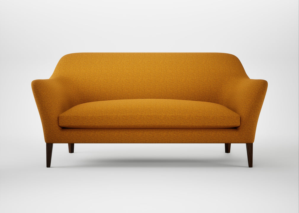Wallis 3 Seater Sofa Loop Boucle Twill Ochre / Walnut Stained
