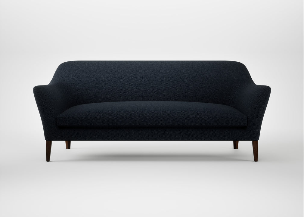 Wallis 4 Seater Sofa Loop Boucle Twill Midnight / Walnut Stained