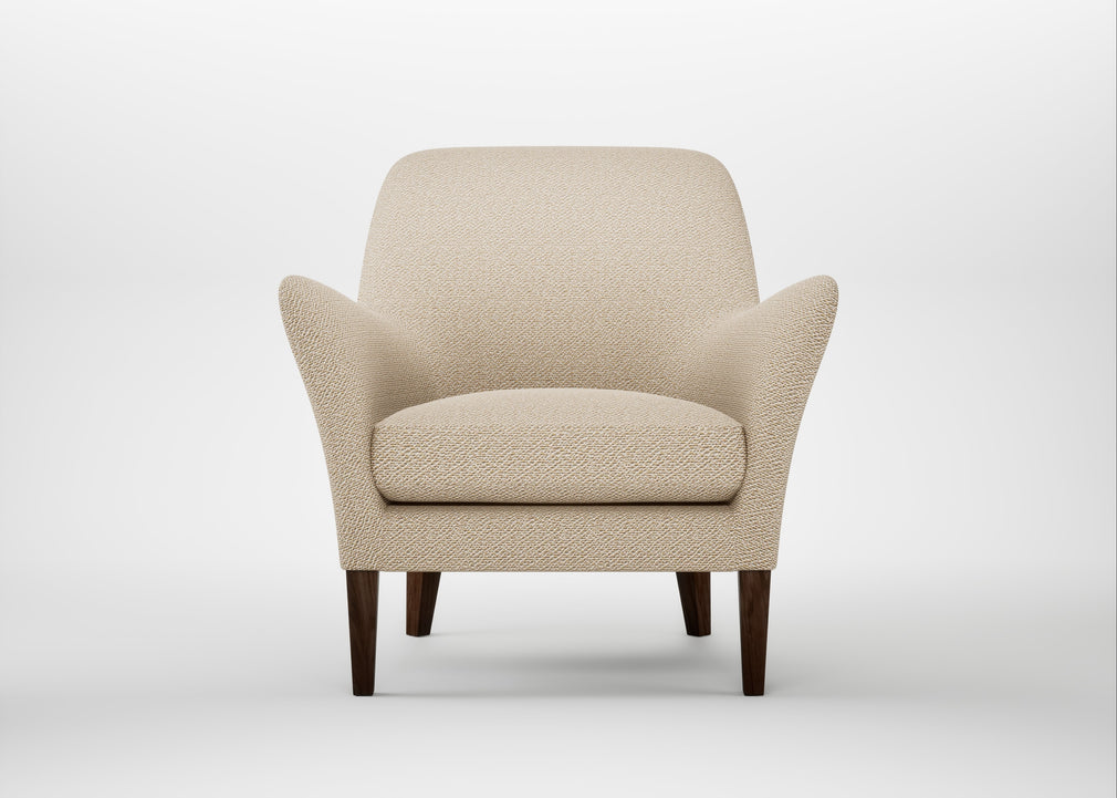 Wallis Armchair Loop Twill Fossil / Walnut Stained