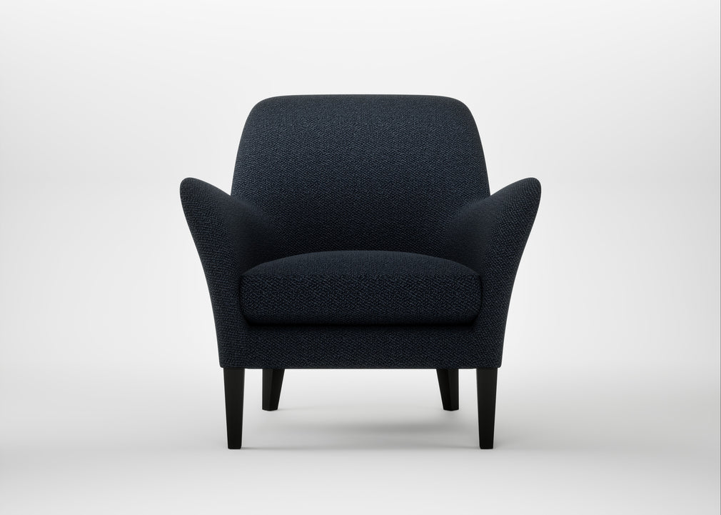 Wallis Armchair Loop Boucle Twill Midnight / Black