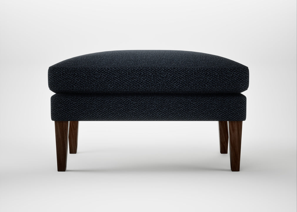 Wallis Ottoman Loop Boucle Twill Midnight / Walnut Stained