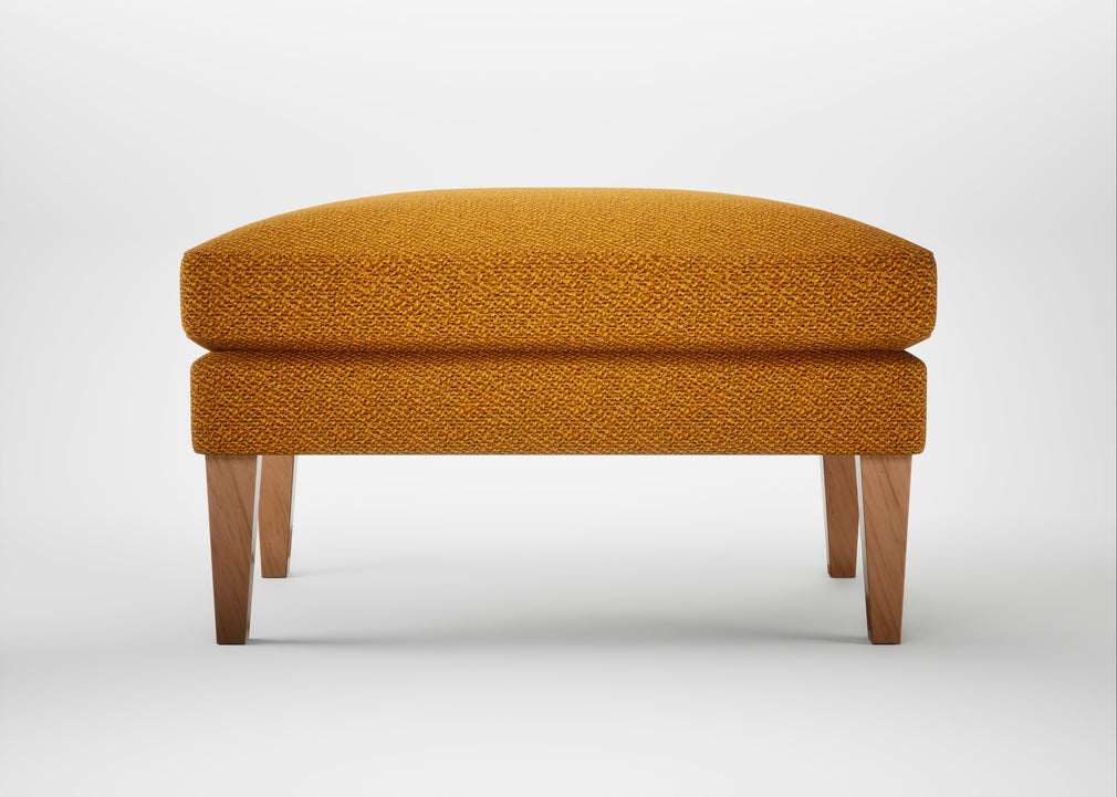 Wallis Ottoman Loop Boucle Twill Ochre / Natural