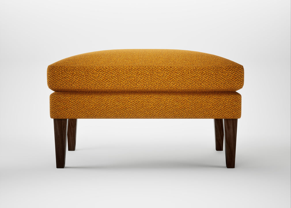 Wallis Ottoman Loop Boucle Twill Ochre / Walnut Stained