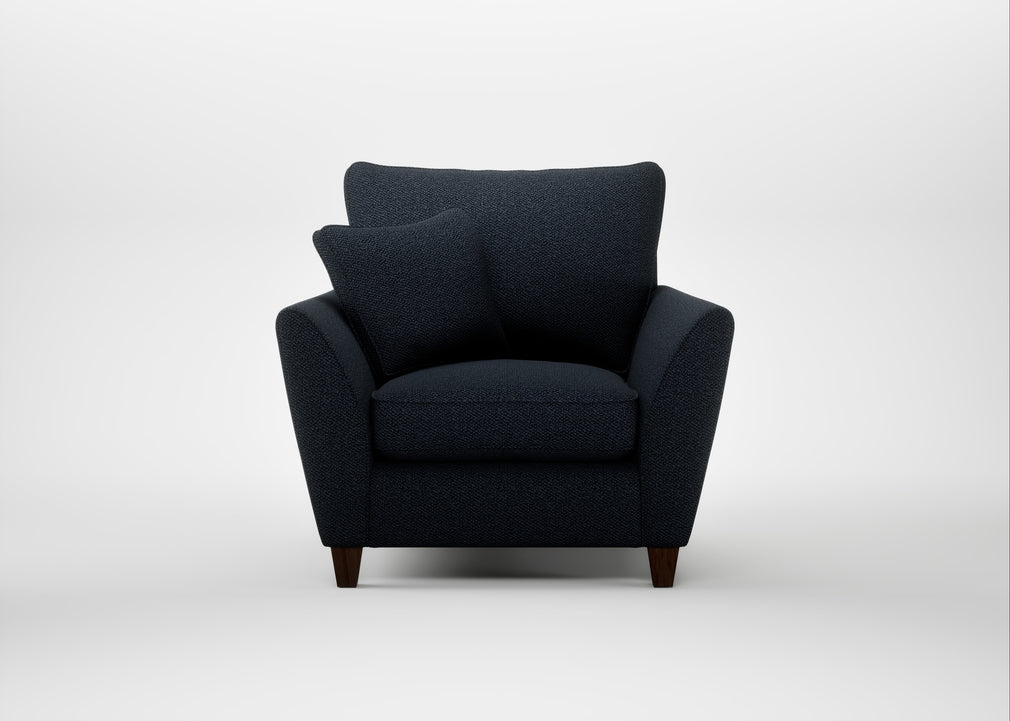 Torino Armchair Loop Boucle Twill Midnight / Walnut Stained