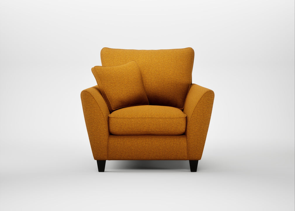 Torino Armchair Loop Boucle Twill Ochre / Black
