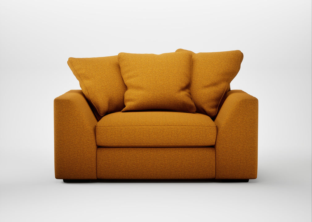 Cumulus Loveseat Loop Boucle Twill Ochre