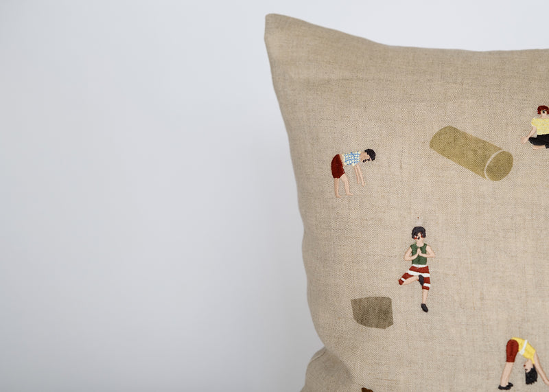 Yoga Embroidered Cushion 45 x 45cm