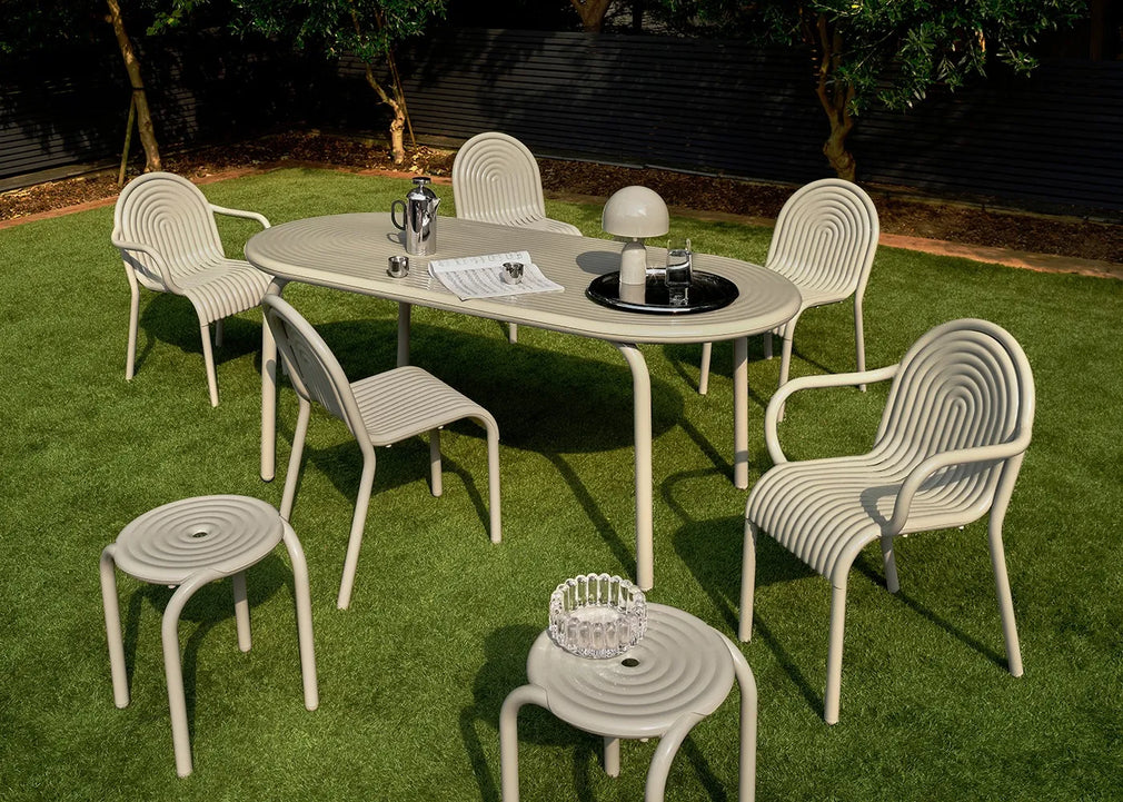 Groove Outdoor Dining Armchair Putty