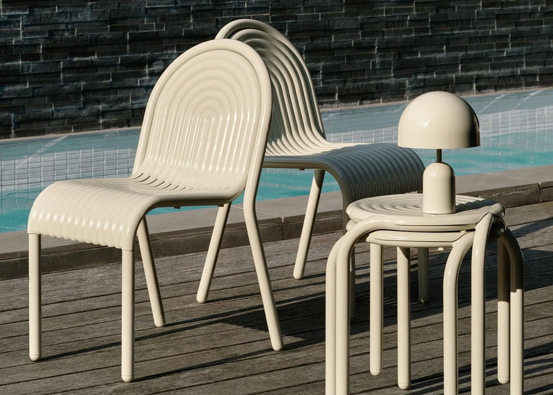 Groove Outdoor Dining Chair Putty