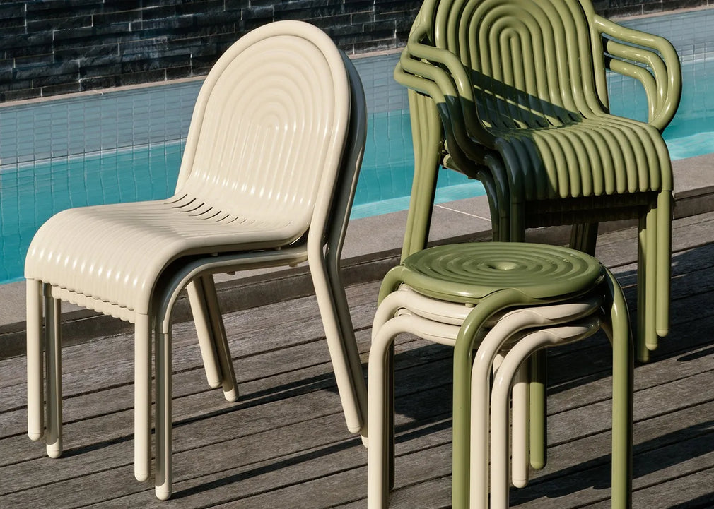 Groove Outdoor Dining Chair Putty