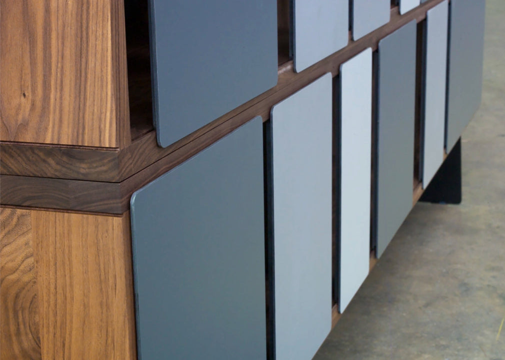 Different Trains Narrow Cabinet Walnut 3 Tier