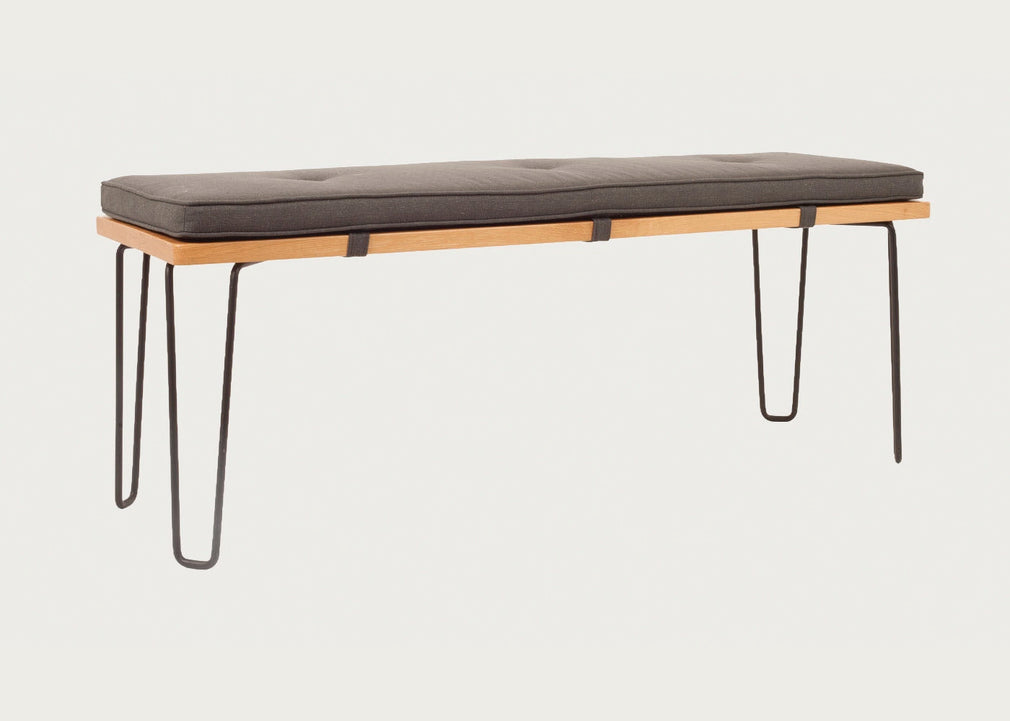Brunel Bench Cushion Smoke Grey Fabric