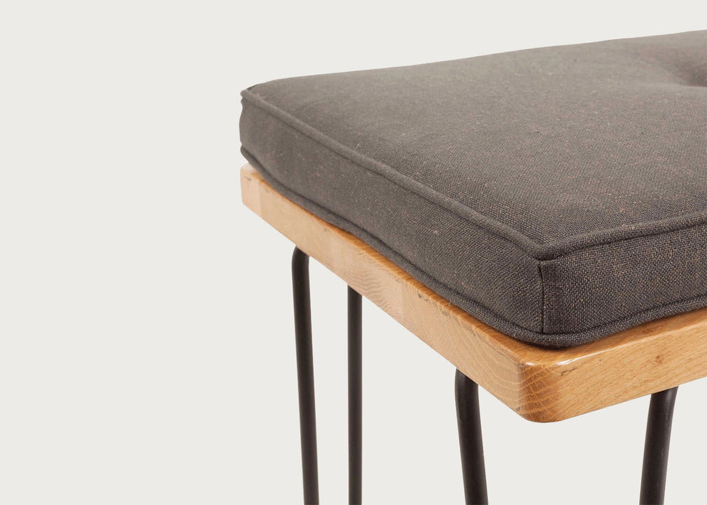 Brunel Bench Cushion Smoke Grey Fabric