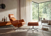 Grand Relax Chair & Ottoman in Cognac Leather