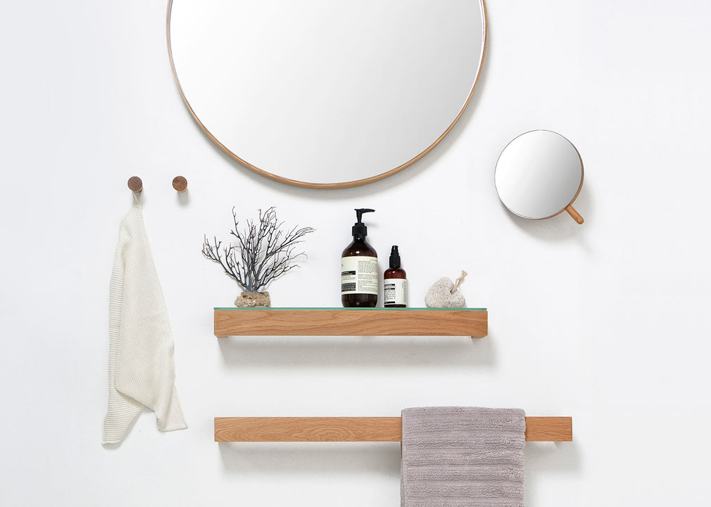 Slim Shelf Wood with Glass