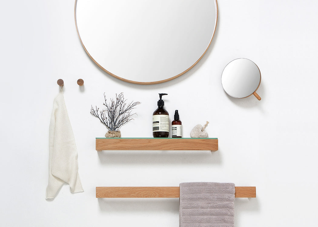 Slim Shelf Wood with Glass