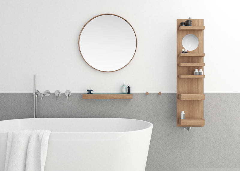 Slim Shelf Wood with Glass