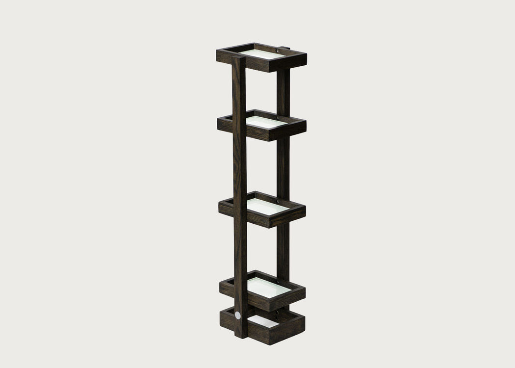 Bathroom Storage Stand Wood and Glass
