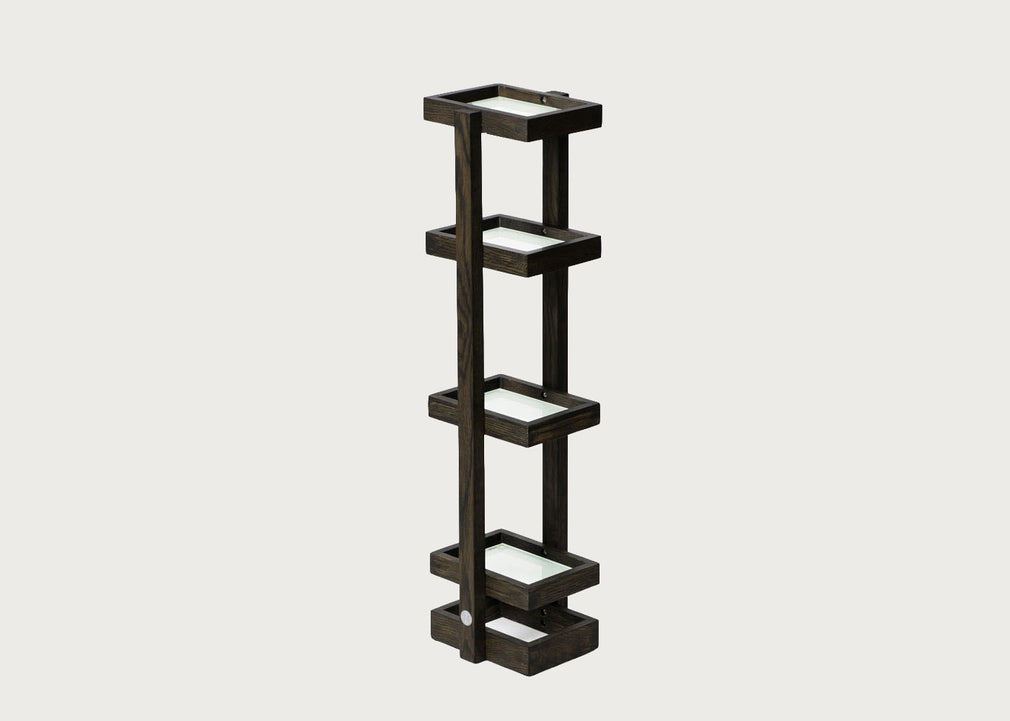 Bathroom Storage Stand Wood and Glass