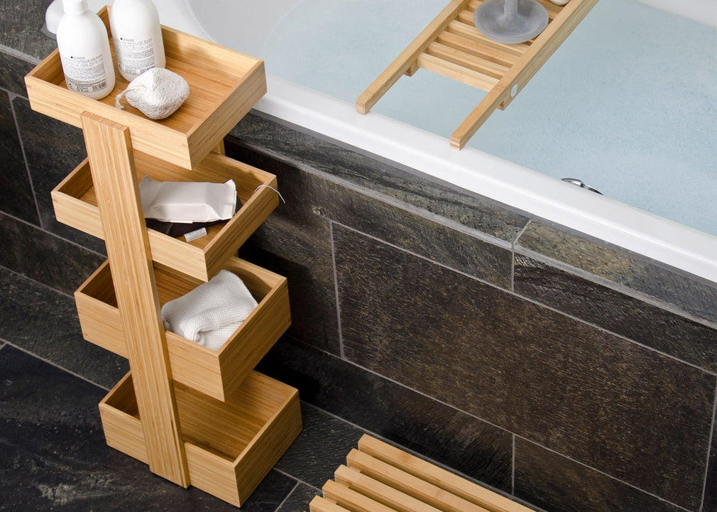 Bathroom Storage Stand Bamboo 4 Tier
