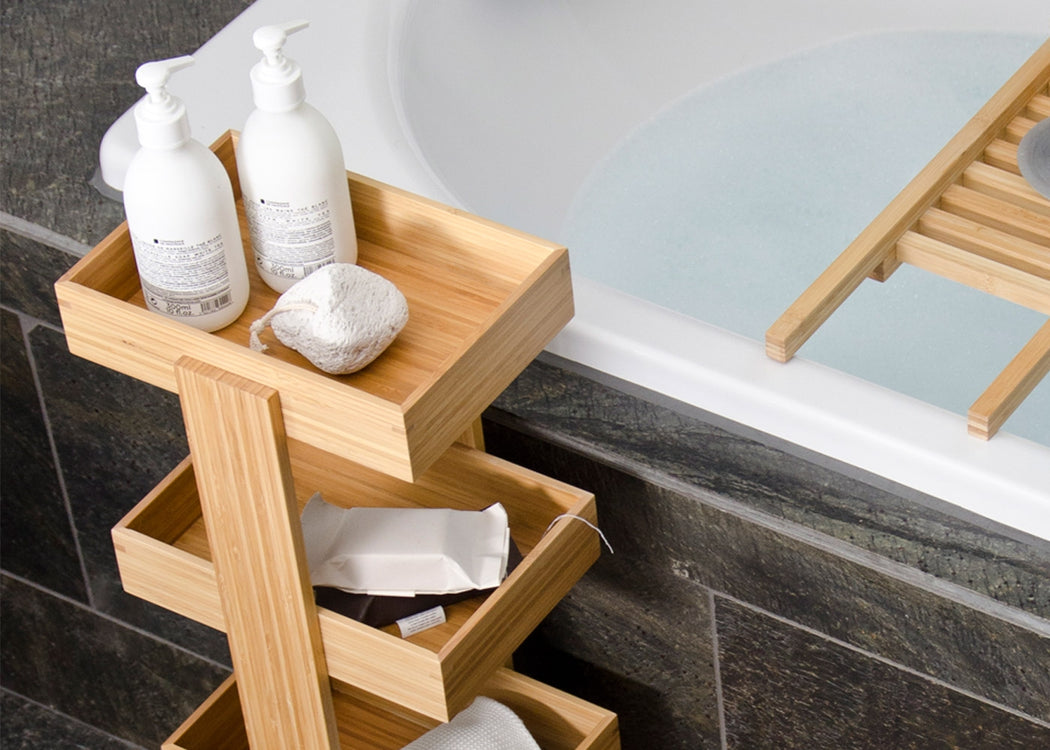 Bathroom Storage Stand Bamboo 4 Tier