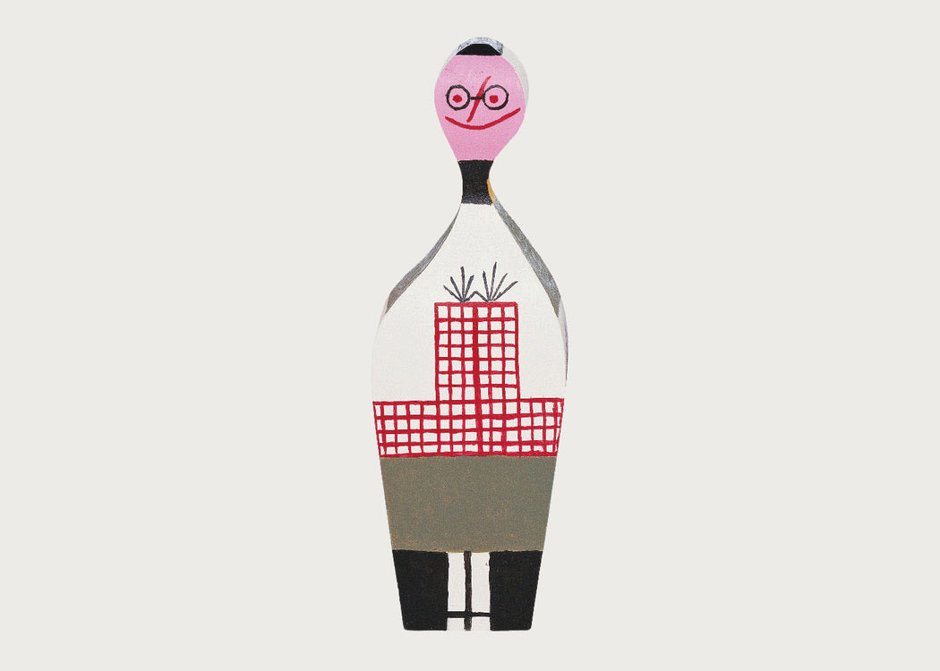 Girard Wooden Doll No. 8 Checked Sleeves & Glasses