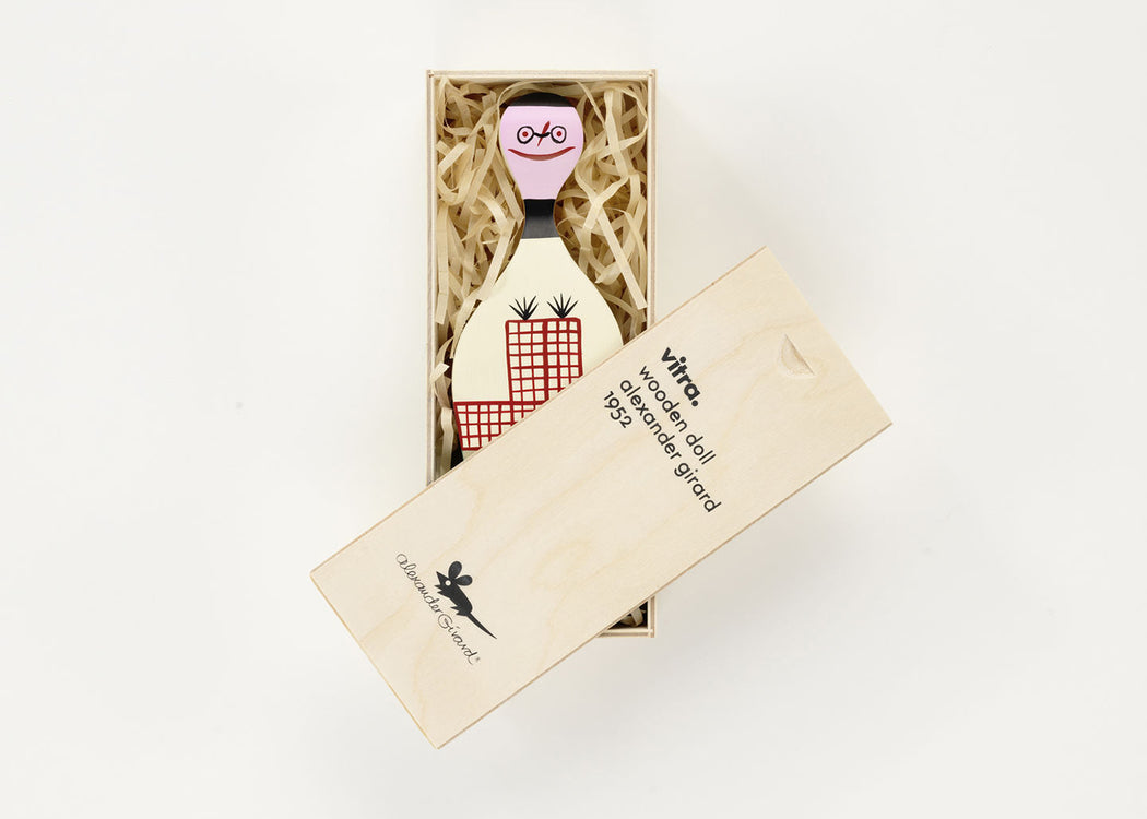 Girard Wooden Doll No. 8 Checked Sleeves & Glasses