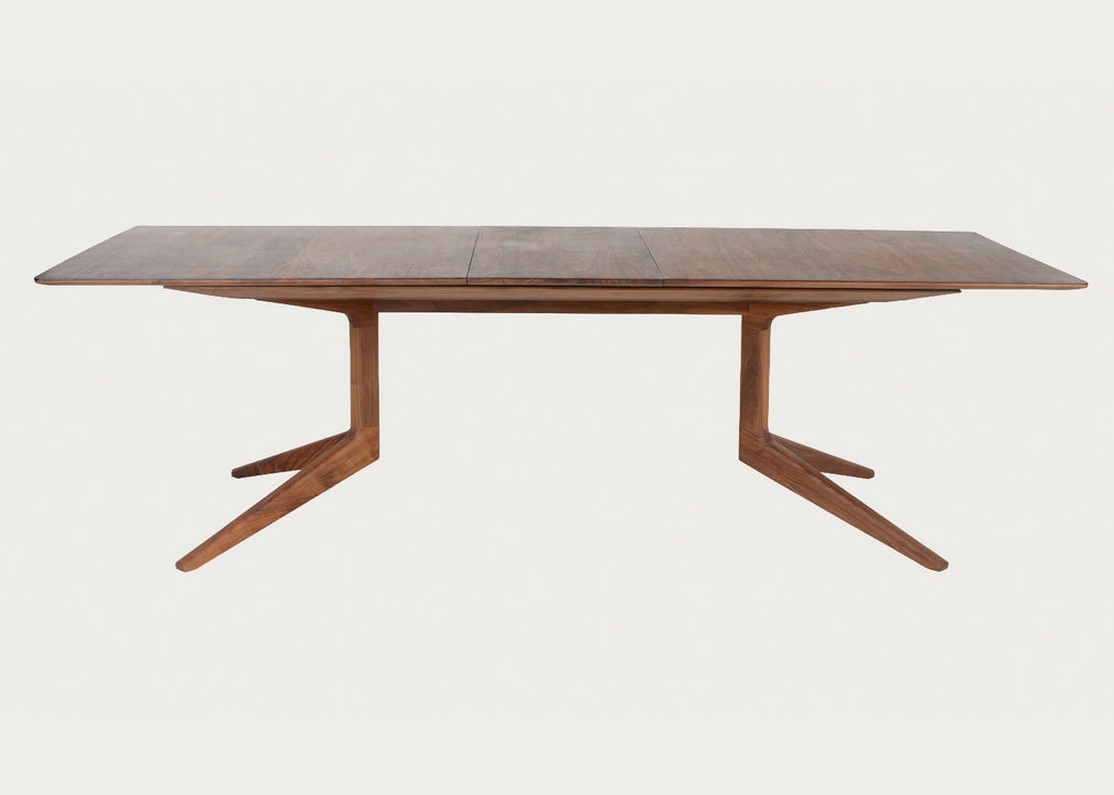 Light Extending Dining Table Walnut