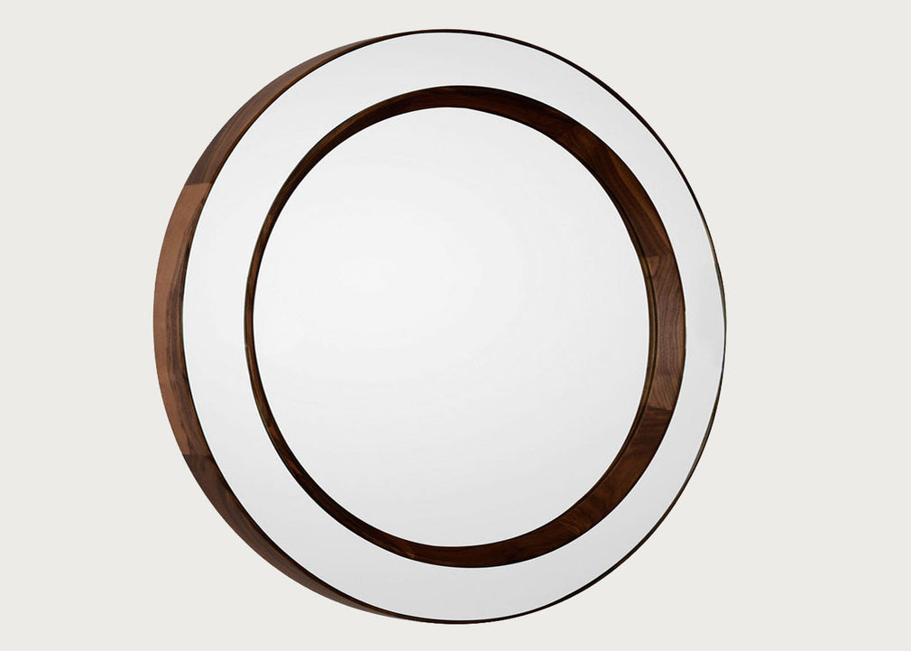 Tondo Round Walnut Mirror
