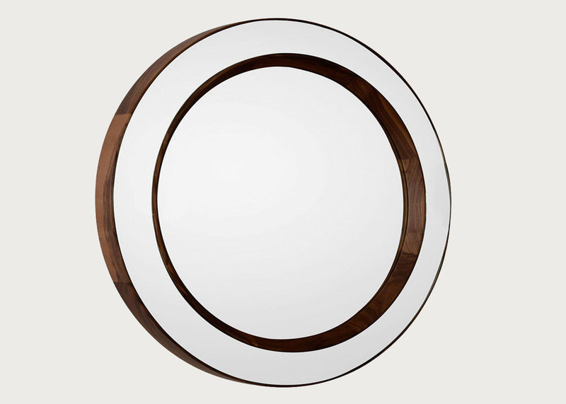 Tondo Round Walnut Mirror