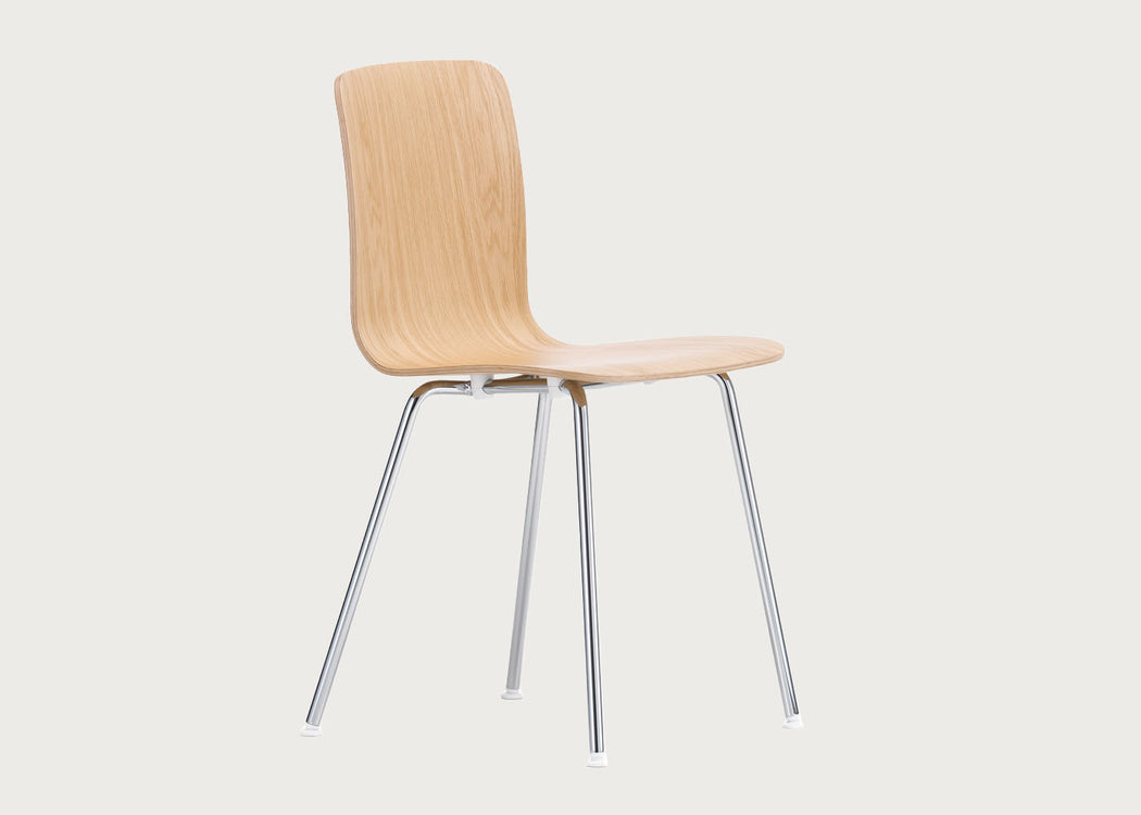 HAL Ply Tube Chair in Oak with Chrome Base
