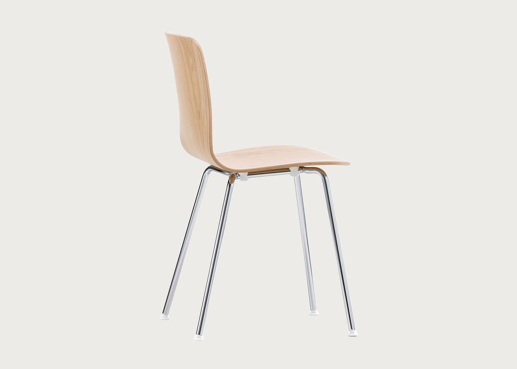 HAL Ply Tube Chair in Oak with Chrome Base