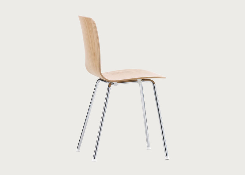HAL Ply Tube Chair in Oak with Chrome Base