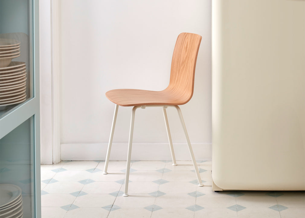HAL Ply Tube Chair in Oak with Chrome Base
