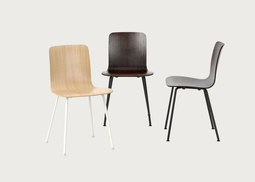 HAL Ply Tube Chair in Oak with Chrome Base