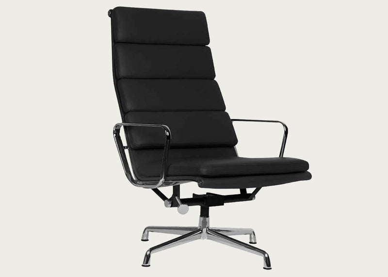 Eames EA 222 Soft Pad Lounge Chair Premium Leather Nero 66