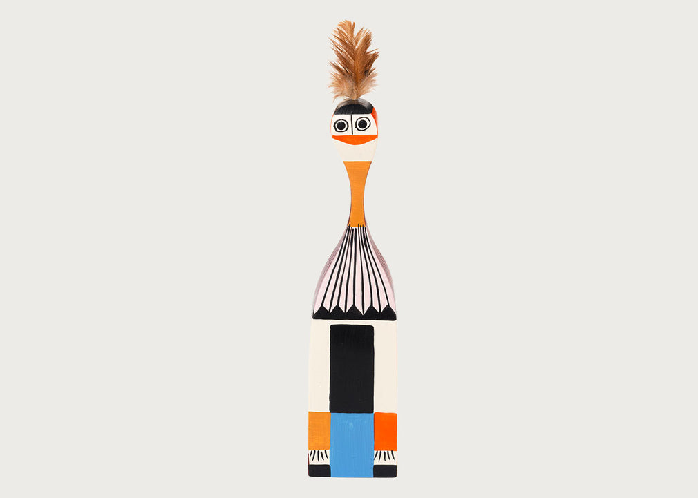 Girard Wooden Doll No. 1 Wooden Doll with Feathers on Head