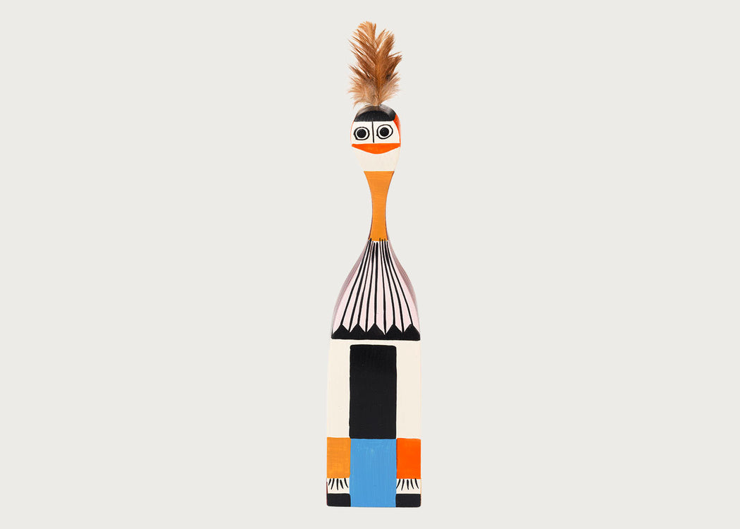 Girard Wooden Doll No. 1 Wooden Doll with Feathers on Head