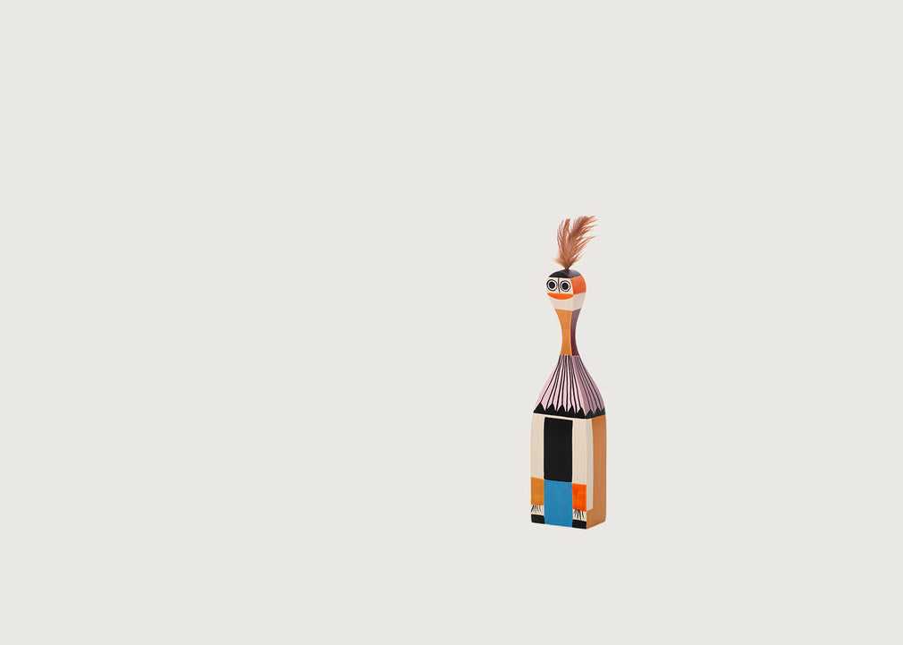 Girard Wooden Doll No. 1 Wooden Doll with Feathers on Head