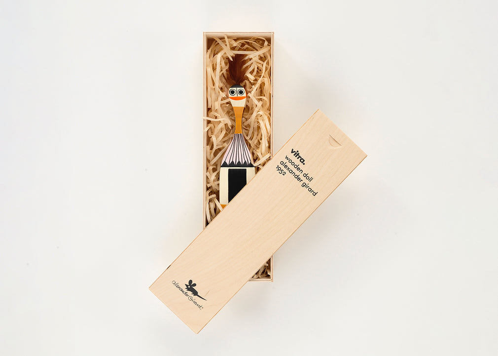 Girard Wooden Doll No. 1 Wooden Doll with Feathers on Head