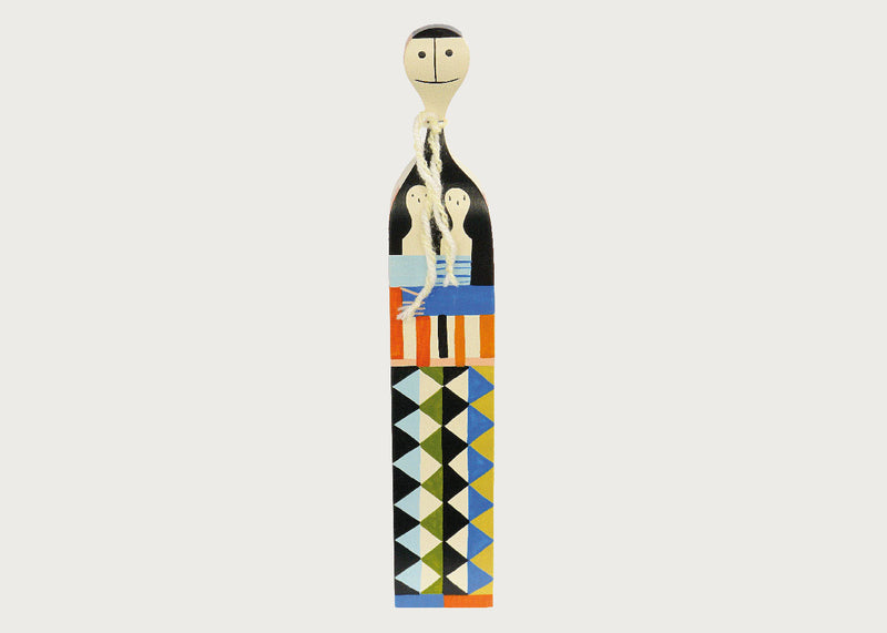 Girard Wooden Doll No. 5 Wooden Doll with Diamond Pattern & Two Kids
