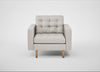 Hepburn Armchair Leather Grain White 000 / Natural