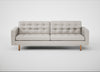 Hepburn 4 Seater Sofa Leather Grain White 000 / Natural