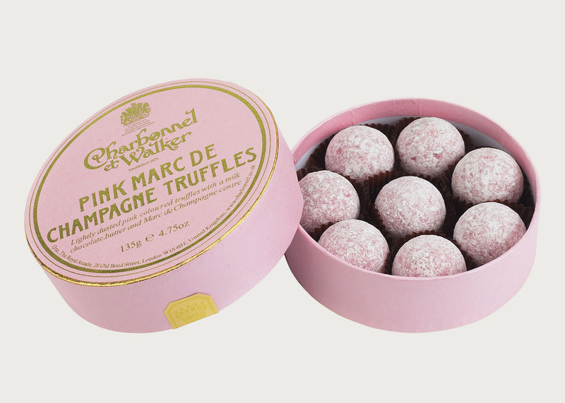 Pink Marc de Champagne Truffles Single Layer