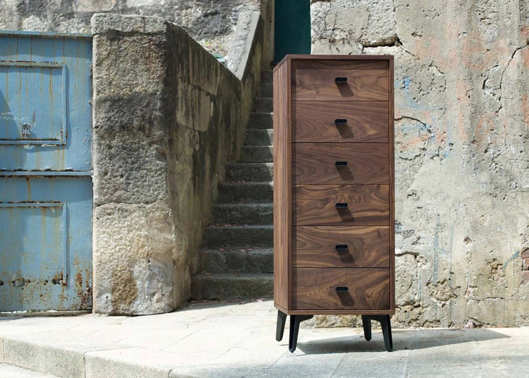 McQueen Tall 6 Drawer Chest Walnut