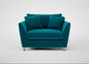 Torino Loveseat Cotton Velvet Teal / Natural
