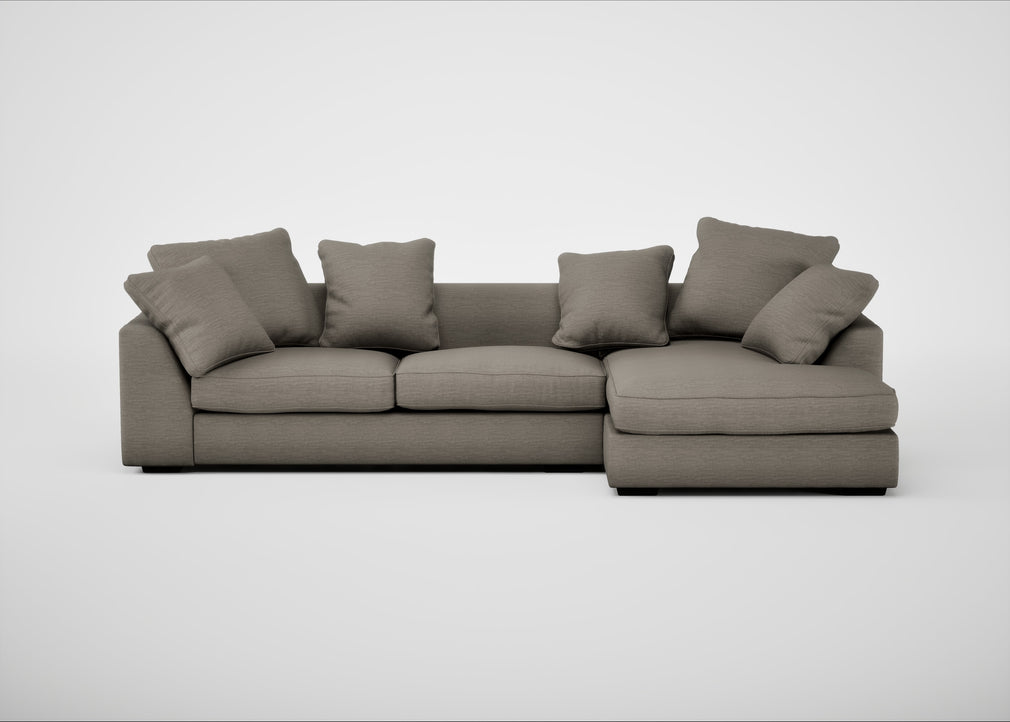 Cumulus Right Hand Facing Corner Sofa Broad Weave Pebble